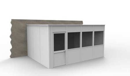 Porta-King 3-Wall Modular In-Plant Office, 8 ft H, 16 ft W, 12 ft D, White VK1STL-WCM 12'x16' 3-Wall