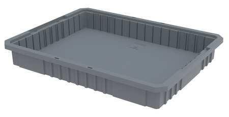 Akro-Mils Divider Box, Gray, Industrial Grade Polymer, 22 3/8 in L, 17 3/8 in W, 3 1/8 in H 33223GREY