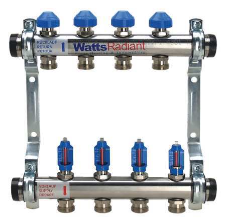 WATTS Flowmeter Manifold, Metal, Stainless Steel D3803004SS