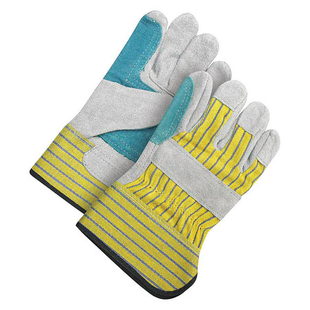 BDG Leather Gloves, Gray/Teal, L, PR 30-1-271DP