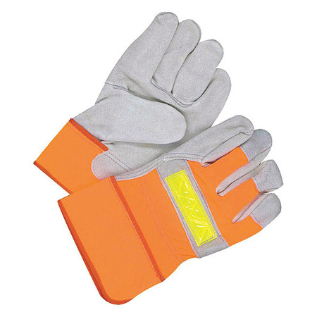 BDG Leather Gloves, Glove Sizes L/9, PR, Color: Orange/Gray 30-1-1003