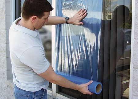 Surface Shields 1.5 mil Thick Window Protection Film, 24 in Wide, 600 ft Length, Polyethylene, Blue W2B24600