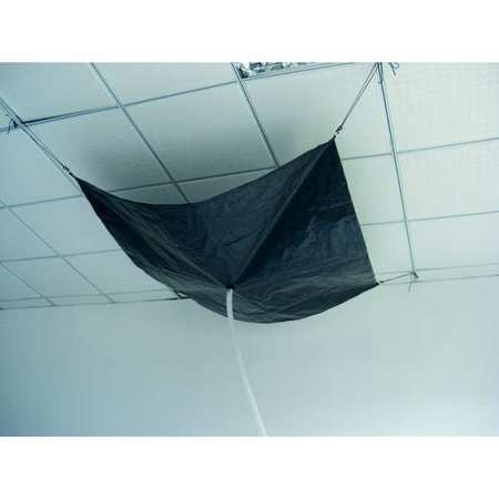 ZORO SELECT Roof Leak Diverter, 7 ft x 7 ft, Polyethylene, Steel Rings in Each Corner, Black 10C883