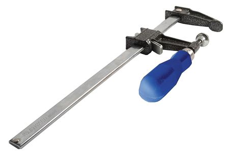 WESTWARD 12 in Bar Clamp, Steel Handle and 2 1/2 in Throat Depth 10D595