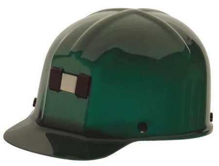 Msa Safety Front Brim Hard Hat, Type 1, Class G, Staz-On, Green 91584