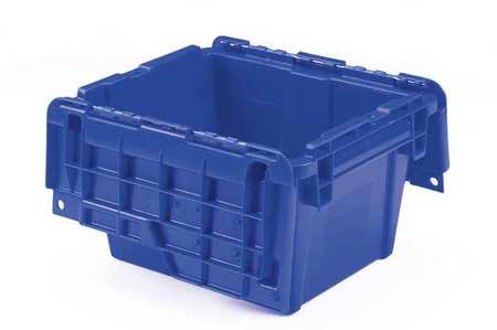 Orbis Blue Attached Lid Container, Plastic, 2.24 gal Volume Capacity FP03 Blue