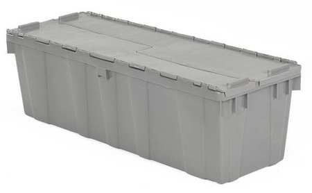 Orbis Gray Attached Lid Container, Plastic, Metal Hinge, 24.68 gal Volume Capacity FP32 Gray