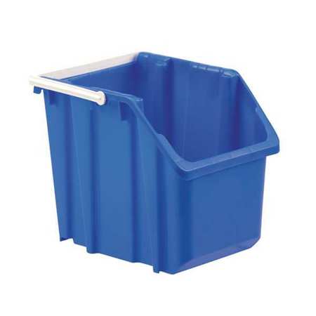LEWISBINS 6 gal Hang & Stack Storage Bin, Plastic, 11 5/8 in W, 12 1/2 in H, 14 7/8 in L, Blue NPL215 Blue