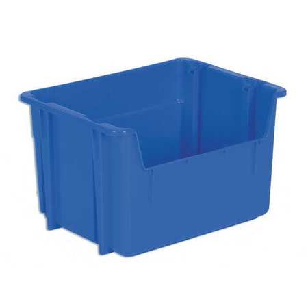 LEWISBINS 12 gal Hang & Stack Storage Bin, Plastic, 20 1/4 in W, 12 3/8 in H, Blue, 15 1/4 in L NPL252 Blue