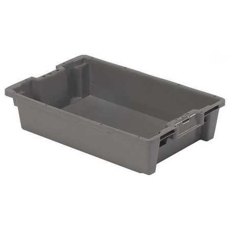 ORBIS 70 lb Hang & Stack Storage Bin, Plastic, 15 3/4 in W, 5 1/4 in H, 23 5/8 in L, Gray GS6040-13 Grey