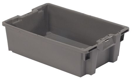 ORBIS 70 lb Hang & Stack Storage Bin, Plastic, 15 3/4 in W, 7 1/8 in H, 23 5/8 in L, Gray GS6040-18 Grey