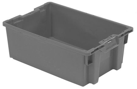 ORBIS 70 lb Hang & Stack Storage Bin, Plastic, 15 3/4 in W, 10 3/4 in H, Gray, 23 5/8 in L GS6040-27 Grey