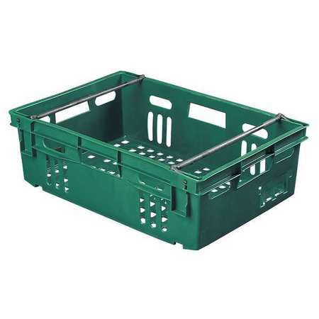 ORBIS 40 lb Hang & Stack Storage Bin, Plastic, 16 in W, 7 1/2 in H, Green, 23 3/4 in L AF2416-6 Green