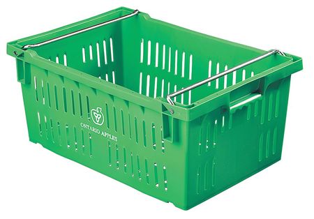 ORBIS 40 lb Hang & Stack Storage Bin, Plastic, 15 3/4 in W, 10 1/4 in H, 23 5/8 in L, Green AF2416-10 Green