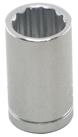 Westward 1/4 in Drive, 15mm 12 pt Metric Socket, 12 Points 10E877