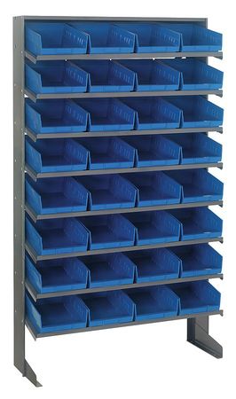 QUANTUM STORAGE SYSTEMS Steel Pick Rack, 36 in W x 64 in H x 12 in D, 8 Shelves, Blue QPRS-207BL