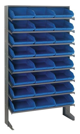 QUANTUM STORAGE SYSTEMS Steel Pick Rack, 36 in W x 64 in H x 12 in D, 8 Shelves, Blue QPRS-209BL