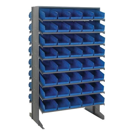QUANTUM STORAGE SYSTEMS Steel Pick Rack, 36 in W x 64 in H x 24 in D, 16 Shelves, Blue QPRD-202BL