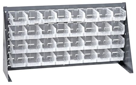 QUANTUM STORAGE SYSTEMS Steel Louvered Bench Rack, 36 in W x 1/4 in D x 20 in H, Gray QBR-3619-210-32CL