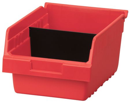 Akro-Mils 35 lb Shelf Storage Bin, Plastic, 8 3/8 in W, 6 in H, 11 5/8 in L, Red 30080RED