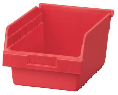 AKRO-MILS 35 lb Shelf Storage Bin, Plastic, 8 3/8 in W, 6 in H, 11 5/8 in L, Red 30080RED