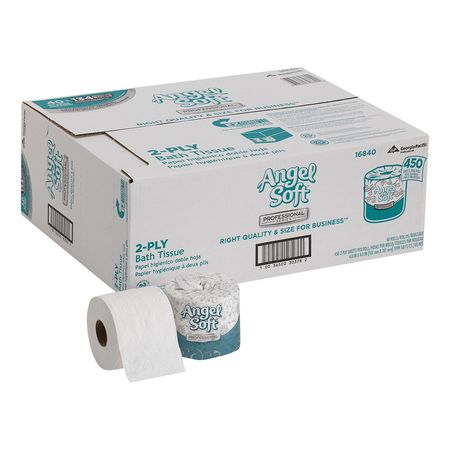 Georgia-Pacific Angel Soft Professional Series, Standard Core, 2 Ply, 450 Sheets, White, 40 PK 16840