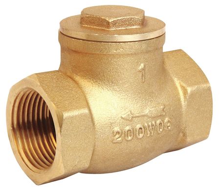 Zoro Select 1/2" NPT Brass Swing Check Valve 10F322