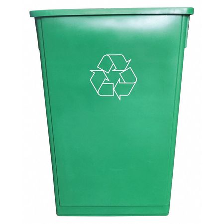 Tough Guy Rectangular Recycling Bin, Satin Black/Satin Black, Plastic 10F626