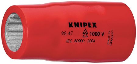 Knipex 1/2 in Drive, 12 pt SAE Socket, 12 Points 98 47 1 1/4