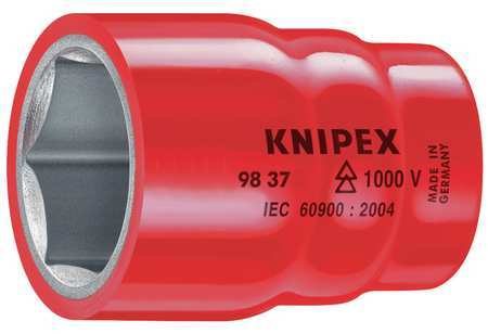 Knipex 3/8 in Drive, 14mm 6 pt Metric Socket, 6 Points 98 37 14