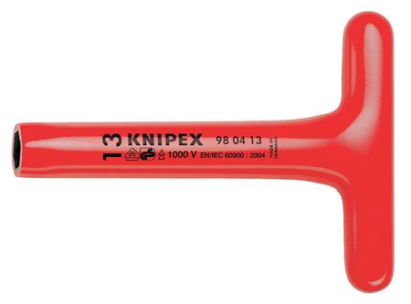 KNIPEX Nut Driver, 13.0mm, Hollow, Tee, Ins, 8 in. 98 04 13