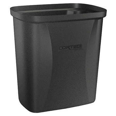 Cortech 2-1/2 gal. Rectangular Trash Can, Black, 7 3/4 in Dia, None, Polyethylene 710BK