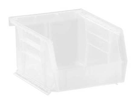 Quantum Storage Systems 10 lb Hang & Stack Storage Bin, Polypropylene, 4 1/8 in W, 3 in H, Clear, 5 3/8 in L QUS210CL