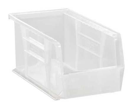 Quantum Storage Systems 30 lb Hang & Stack Storage Bin, Polypropylene, 5 1/2 in W, 5 in H, Clear, 10 7/8 in L QUS230CL
