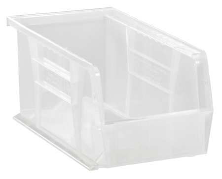 Quantum Storage Systems 30 lb Hang & Stack Storage Bin, Polypropylene, 5 1/2 in W, 5 in H, 10 7/8 in L, Clear QUS230CL