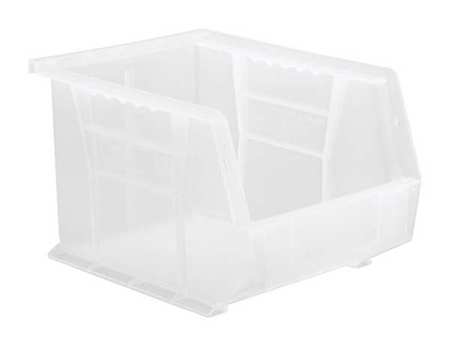 Quantum Storage Systems 50 lb Hang & Stack Storage Bin, Polypropylene, 8 1/4 in W, 7 in H, 10 3/4 in L, Clear QUS239CL
