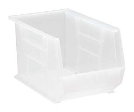 QUANTUM STORAGE SYSTEMS 60 lb Hang & Stack Storage Bin, Polypropylene, 8 1/4 in W, 8 in H, Clear, 13 5/8 in L QUS242CL