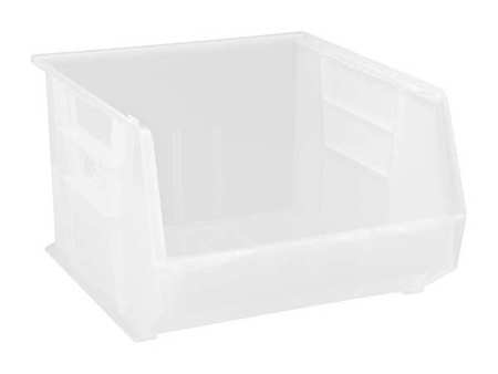 Quantum Storage Systems 75 lb Hang & Stack Storage Bin, Polypropylene, 16 1/2 in W, 11 in H, Clear, 18 in L QUS270CL