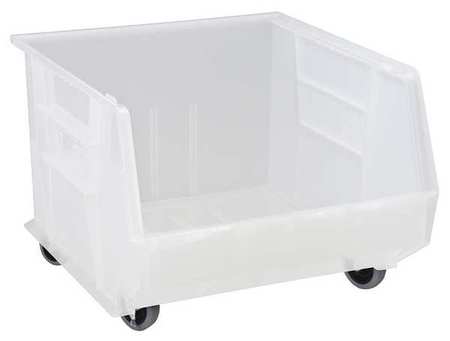 QUANTUM STORAGE SYSTEMS 75 lb Hang & Stack Storage Bin, Polypropylene, 16 1/2 in W, 11 in H, 18 in L, Clear QUS275MOBCL*