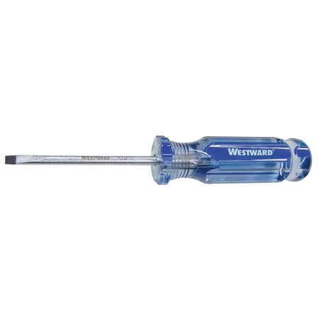 Westward General Purpose Slotted Screwdriver 3/16 in Round 10J215