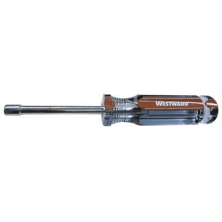 WESTWARD Nut Driver, 5.5mm, Hollow, Fluted, 3 in. 10J242