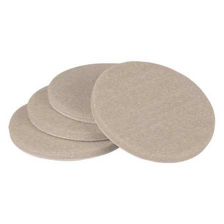 Zoro Select Felt Pads, Self-Stick, Round, 2-1/2", PK4 10J992