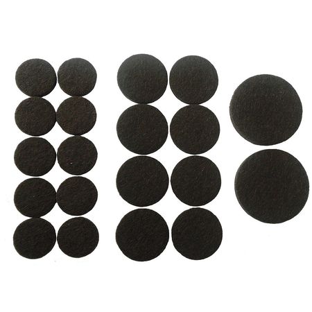 Zoro Select Felt Pads, SelfStick, Round, 3/4", 1", 1-1/2" 10K001