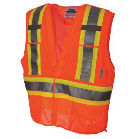VIKING Safety Vest, Mesh, Orange, L/XL U6125O-L/XL
