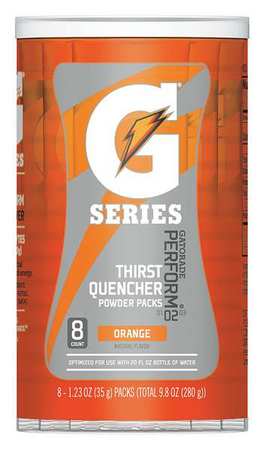 Gatorade Sports Drink Mix, 1.23 oz., Mix Powder, Regular, Orange, 8 PK 131659