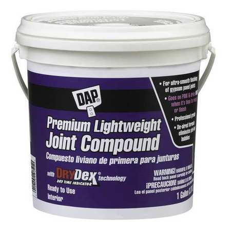 DAP Joint Compound, 1 gal, Pail, White, Premium Lightweight 10120