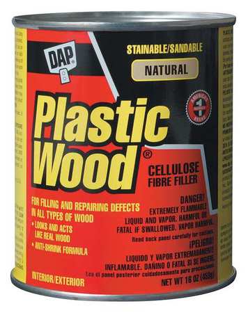 DAP Solvent Wood Filler 16 oz Size, Can natural Plastic Wood 21506