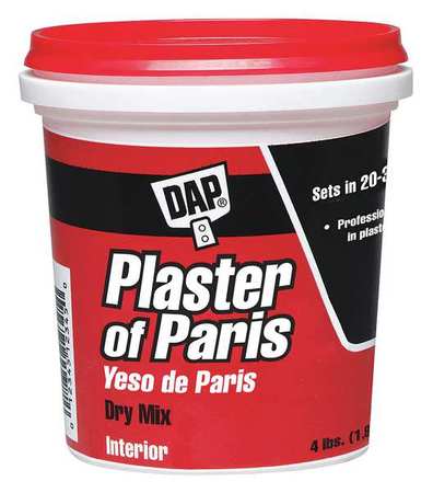 Dap Plaster of Paris, 4 lb, Tub, White, Plaster of Paris 10308
