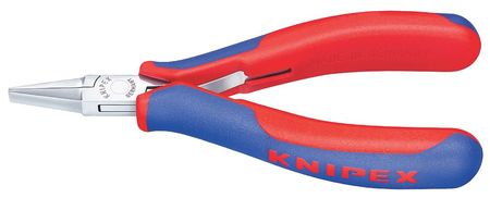 KNIPEX 5 1/4 in Flat Nose Plier Ergonomic Handle 35 12 135 G