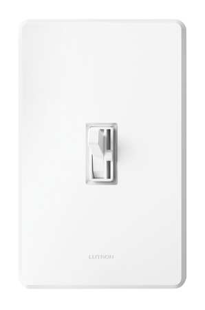 LUTRON Lighting Dimmer, Toggle, White AYCL-253P-WH